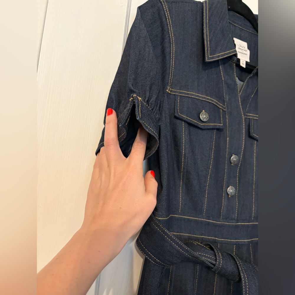Cinq a Cept Suzie Denim Puff-Sleeve Midi Dress - Picture 8 of 10